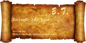 Balogh Tóbia névjegykártya